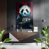Panda Brushed Aluminum Dibond Wall Art.